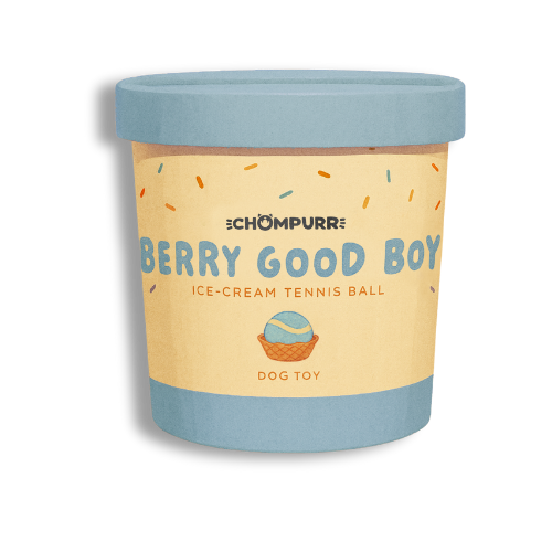 Berry Good Boy, premium food-themed dog toy by Chompurr