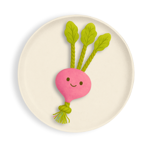 Red Root, premium food-themed dog toy by Chompurr